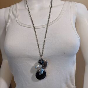 Long vintage bead charm Necklace